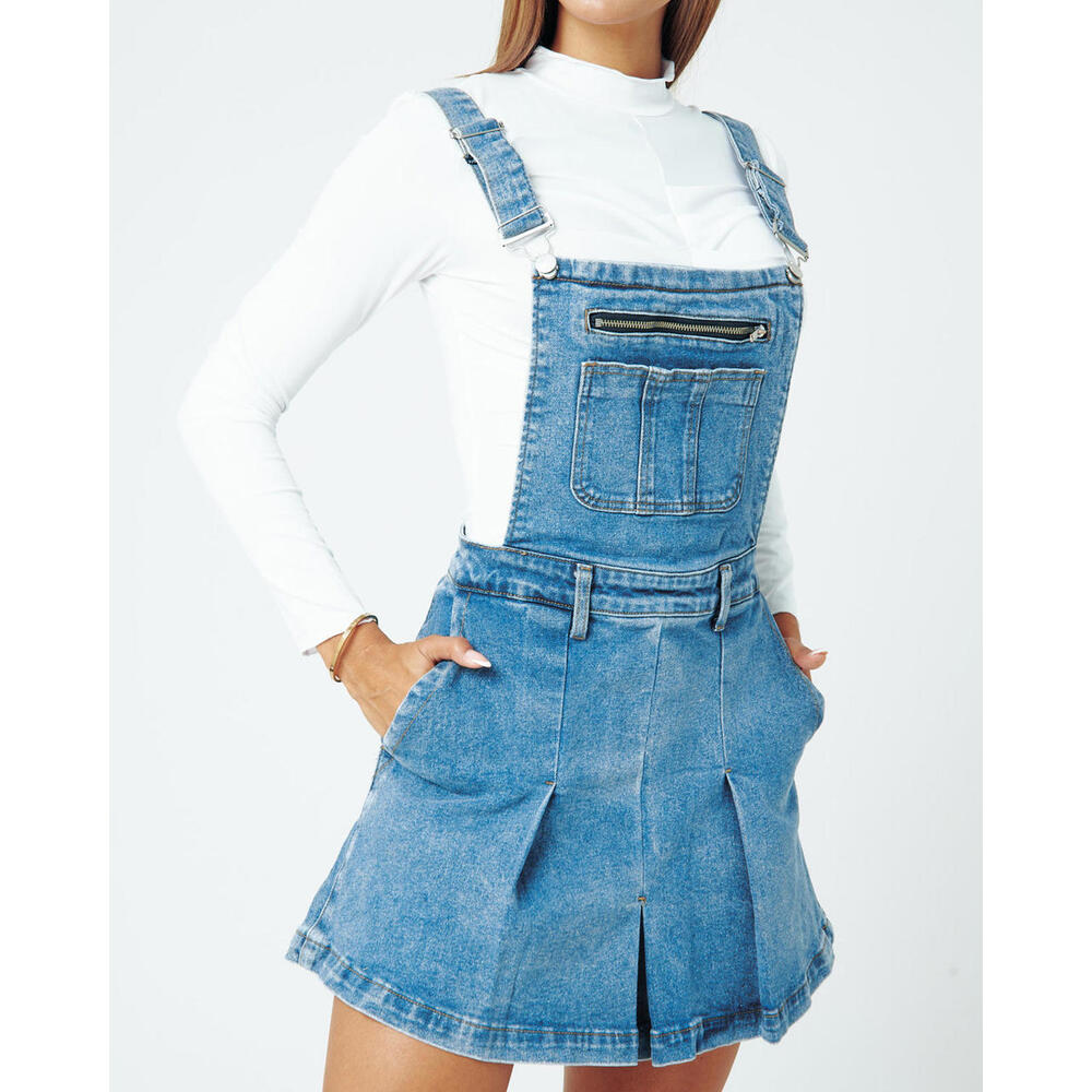 Vibrant M.I.U. Vbrt Denim Overall Dress Size Small